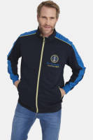 Jan Vanderstorm sweatvest PIINIUS Plus Size met printopdruk donkerblauw
