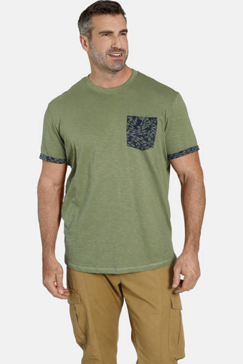 Charles Colby oversized T-shirt EARL HIGGLES Plus Size kaki