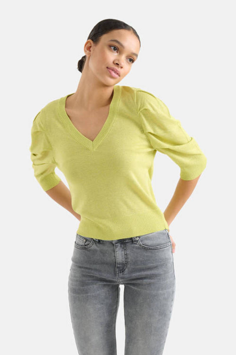 Shoeby Eksept top met glitters limegroen