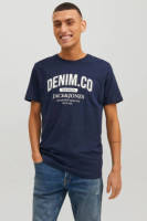 Jack & Jones ESSENTIALS T-shirt JJEJEANS met printopdruk navy blazer
