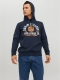 Jack & Jones ESSENTIALS hoodie met printopdruk blauw