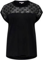 ONLY CARMAKOMA top met kant zwart