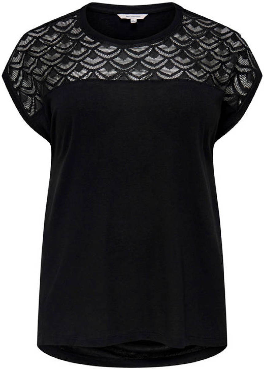 ONLY CARMAKOMA top met kant zwart