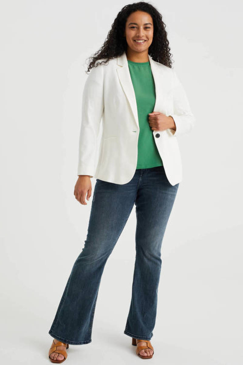WE Fashion Curve getailleerde blazer wit