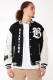 America Today baseball jacket met printopdruk zwart