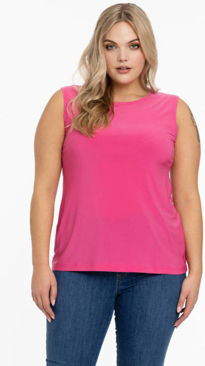 Yoek singlet DOLCE van travelstof roze