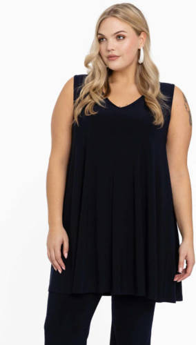Yoek singlet DOLCE van travelstof donkerblauw