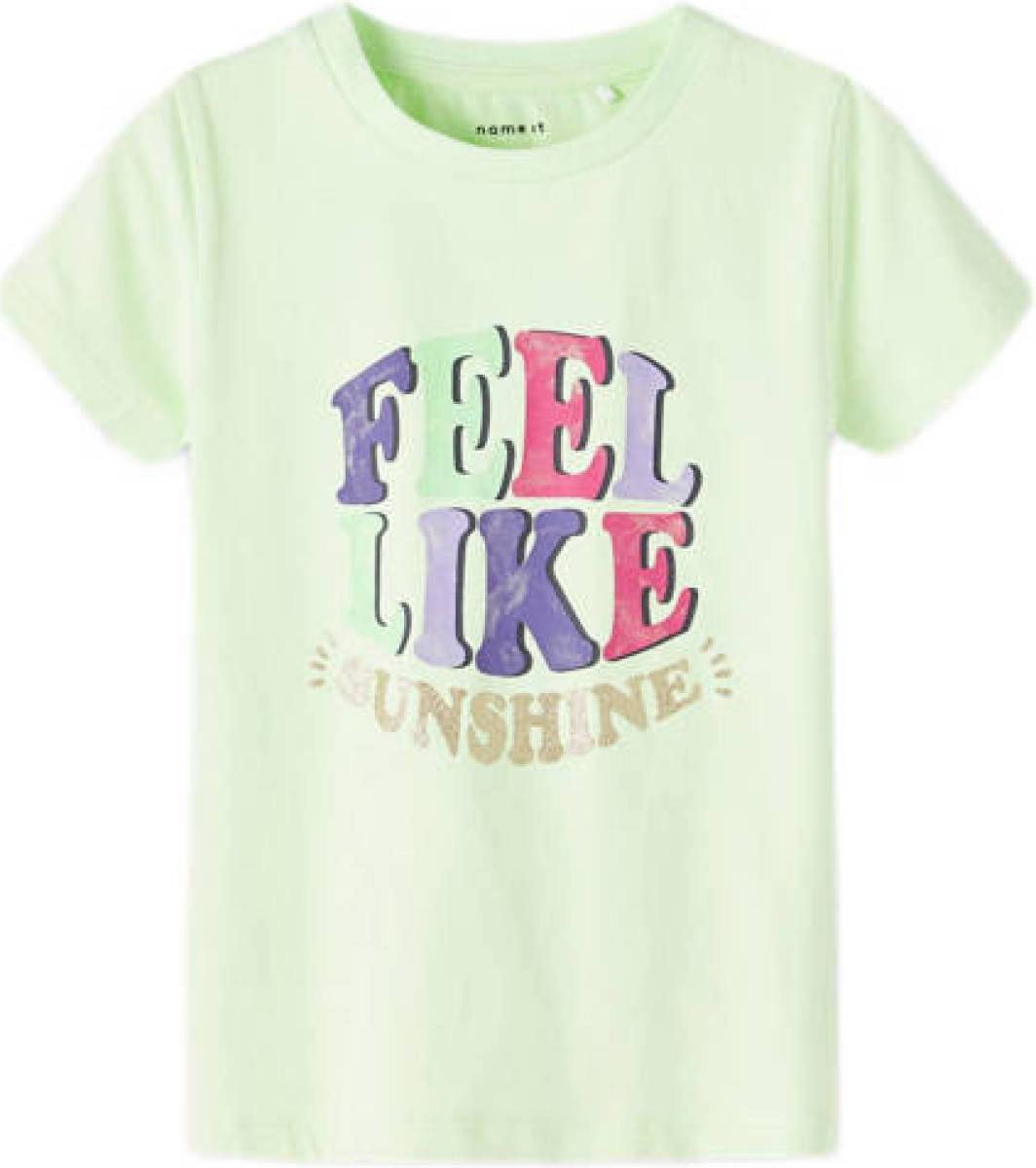 NAME IT MINI T-shirt NMFDEA met printopdruk lichtgroen