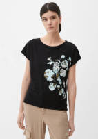 s.Oliver T-shirt met grafische print zwart