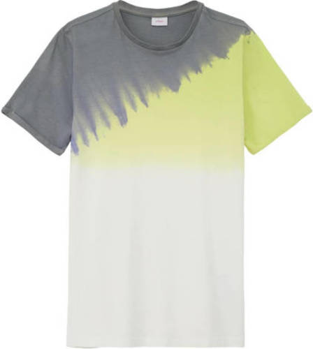 s.Oliver T-shirt wit/groen/grijs