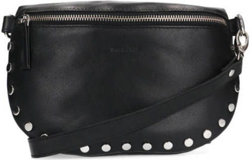 Sacha leren crossbody tas met studs zwart