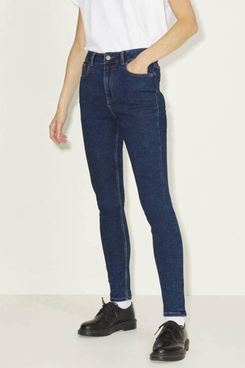 JJXX high waist skinny jeans JXVIENNA dark blue denim