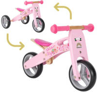 Bikestar mini loopfiets 2 in 1, hout, roze