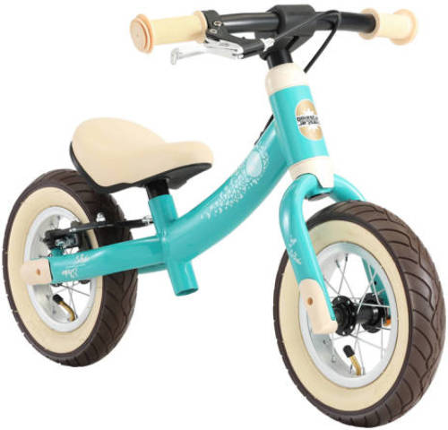 Bikestar Sport, 2 in 1 meegroei loopfiets, 10 inch, turquoise/vogels