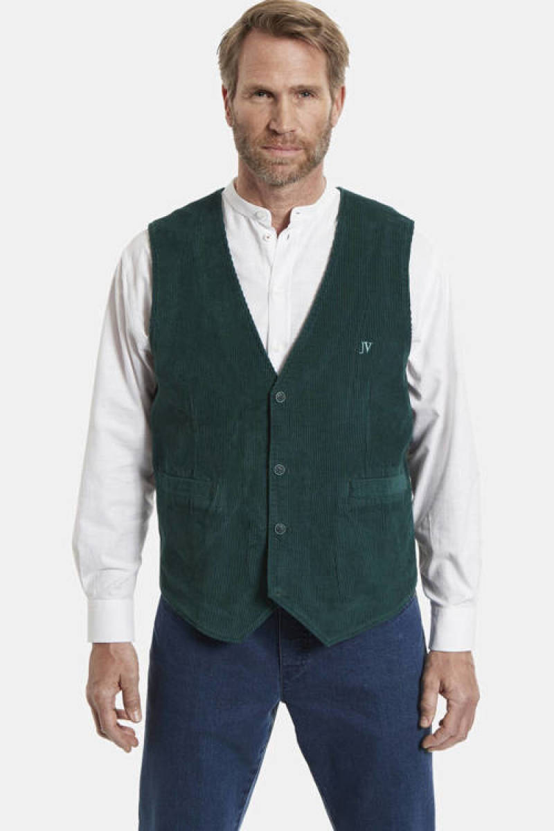 Jan Vanderstorm corduroy gilet IMRE Plus Size groen