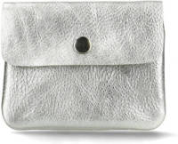 Sacha metallic leren portemonnee zilverkleurig
