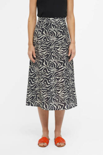 OBJECT rok OBJLEONORA met all over print zwart/ecru