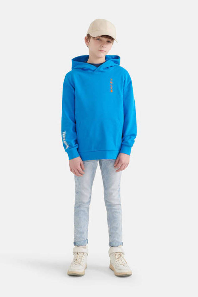Shoeby Jill & Mitch hoodie met backprint blauw