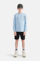Shoeby Jill & Mitch sweater met printopdruk lichtblauw
