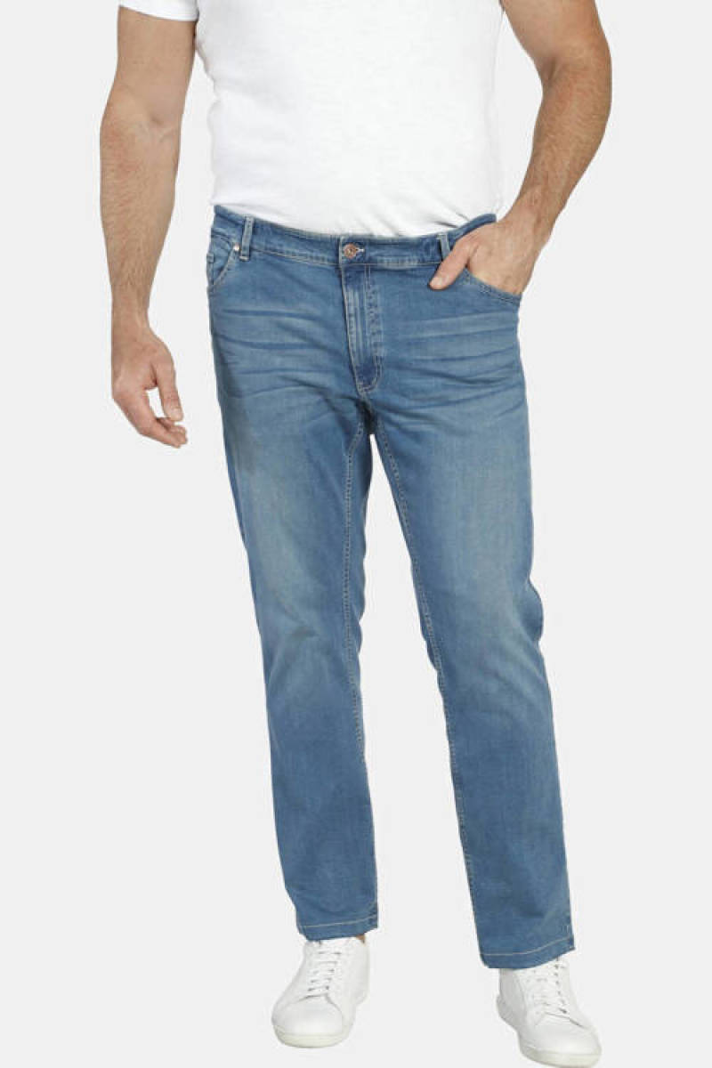 Charles Colby loose fit jeans BARON GOYLE Plus Size lichtblauw