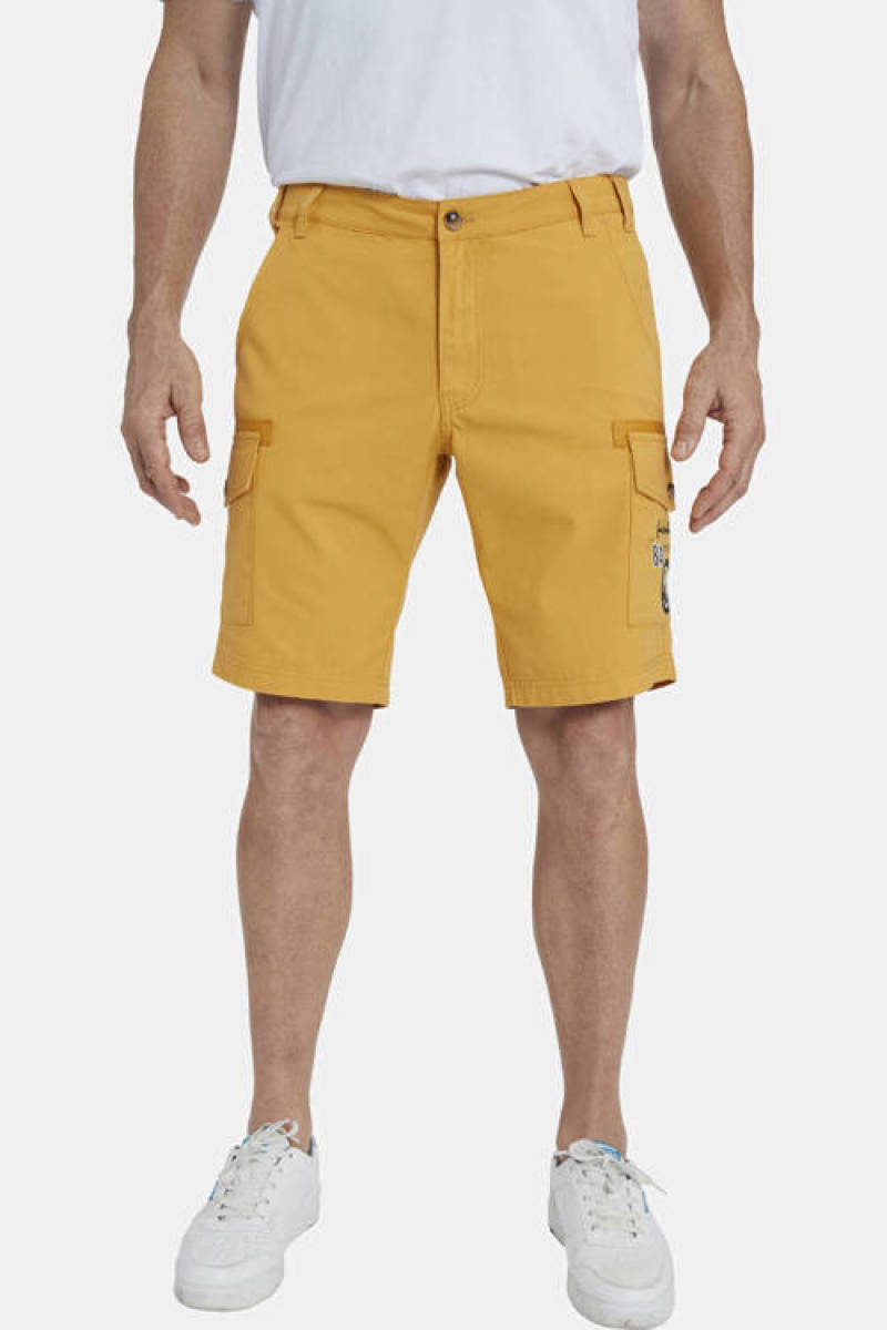 Jan Vanderstorm +FIT Collectie loose fit cargo short TEUTORI Plus Size geel