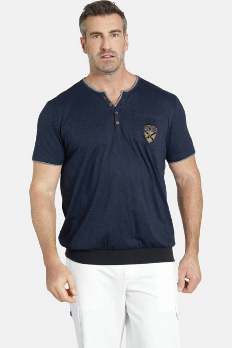 Charles Colby +FIT Collectie regular fit T-shirt EARL GUINNS Plus Size petrol