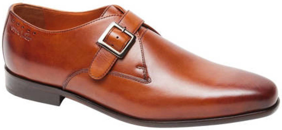 Van lier leren gespschoenen cognac
