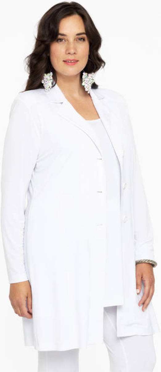Yoek blazer DOLCE van travelstof wit