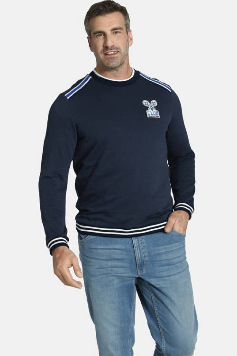 Charles Colby +FIT Collectie sweater EARL BODIE Plus Size donkerblauw