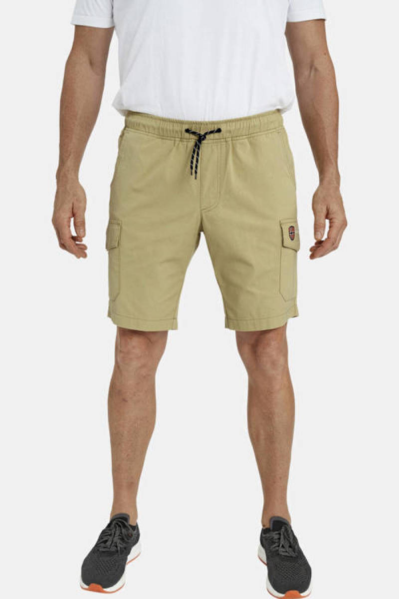 Jan Vanderstorm loose fit cargo short TOLVI Plus Size kaki groen