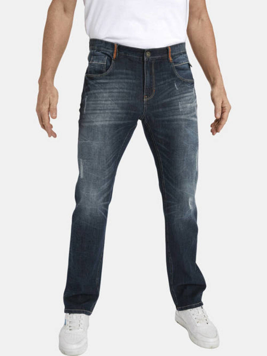 Jan Vanderstorm +FIT Collectie loose fit jeans JURIEN Plus Size donkerblauw