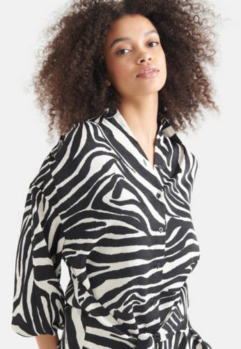 Shoeby Eksept blouse met zebraprint zwart/wit