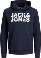 Jack & Jones ESSENTIALS hoodie met logo opdruk marine