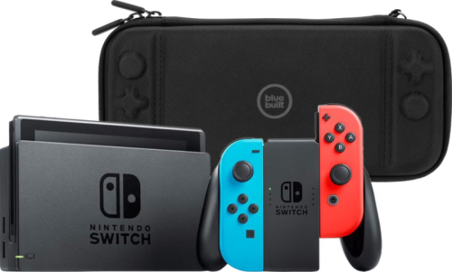 Nintendo Switch Rood/Blauw + Bluebuilt Travel Case