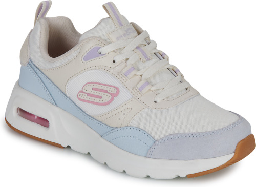 Skechers Air Court Sneaker Dames Blauw/Beige/Roze/Paars