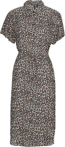VERO MODA jurk VMBUMPY met panterprint en ceintuur grijs