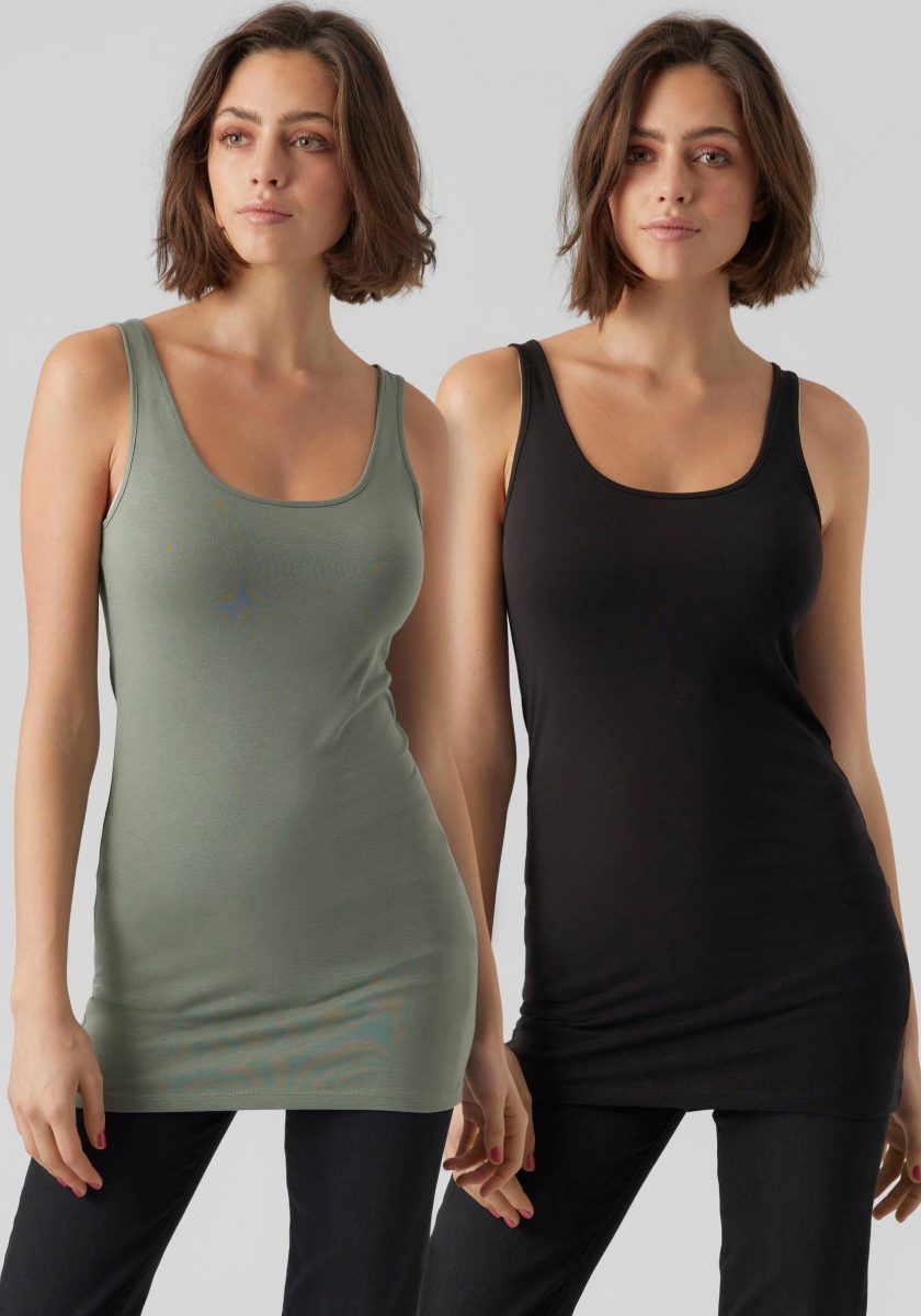 VERO MODA Tanktop VMMAXI MY SOFT LONG TANK TOP 2-PACK (set, 2-delig)