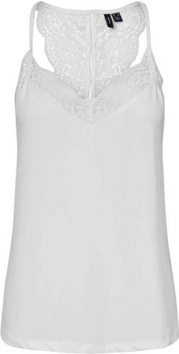 VERO MODA top Ana met kant wit