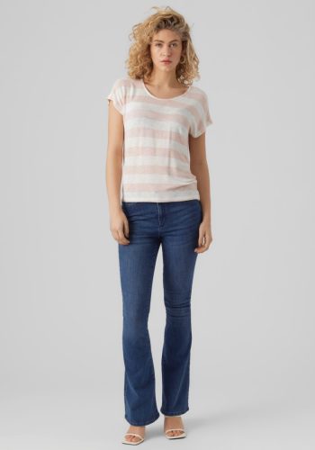 VERO MODA Shirt met korte mouwen VMWIDE STRIPE S/L TOP GA JRS NOOS