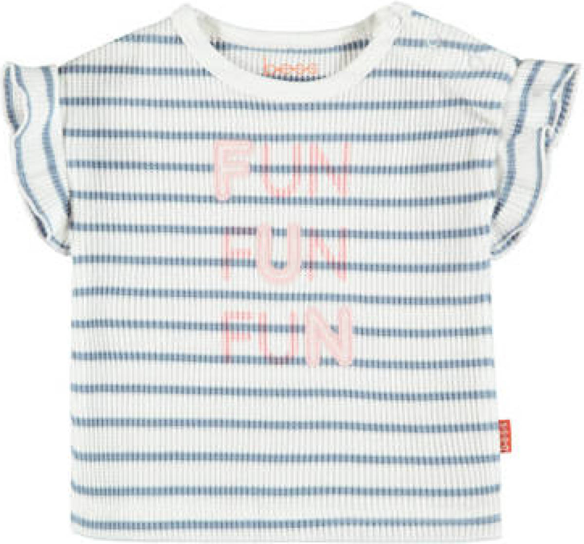 Bess gestreept badstof T-shirt wit/blauw