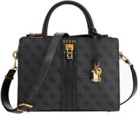 Guess handtas Ginevra met logoprint zwart/antraciet