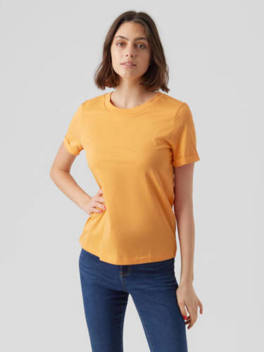 VERO MODA T-shirt VMPAULA lichtoranje