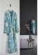 Beddinghouse x Van Gogh museum velours badjas met bloemen lichtblauw