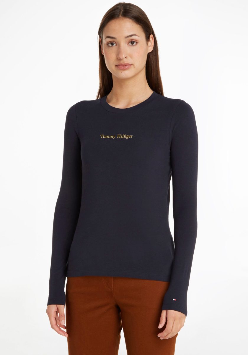 Tommy hilfiger Shirt met lange mouwen SLIM NY METALLIC C-NK LS