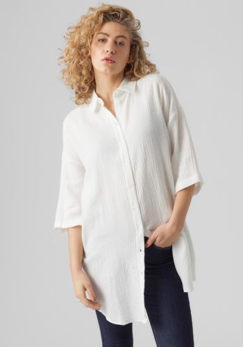 VERO MODA Jurk met overhemdkraag VMNATALI 3/4 LONG OVERSHIRT NOOS