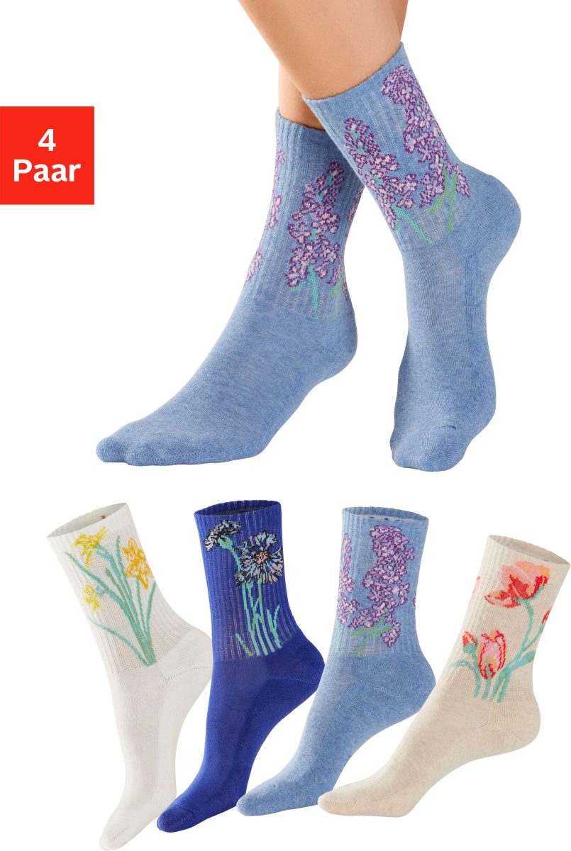 Lascana Basic sokken (set, 4 paar)