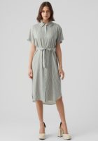 VERO MODA gestreepte jurk VMBUMPY offwhite/groen