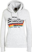 Superdry hoodie met logo lichtgrijs