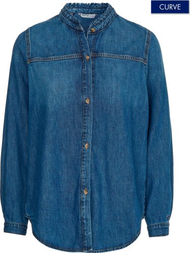 Tommy Hilfiger Curve Jeansblouse CRV DNM FRILL 7/8 SLV SHIRT PATY