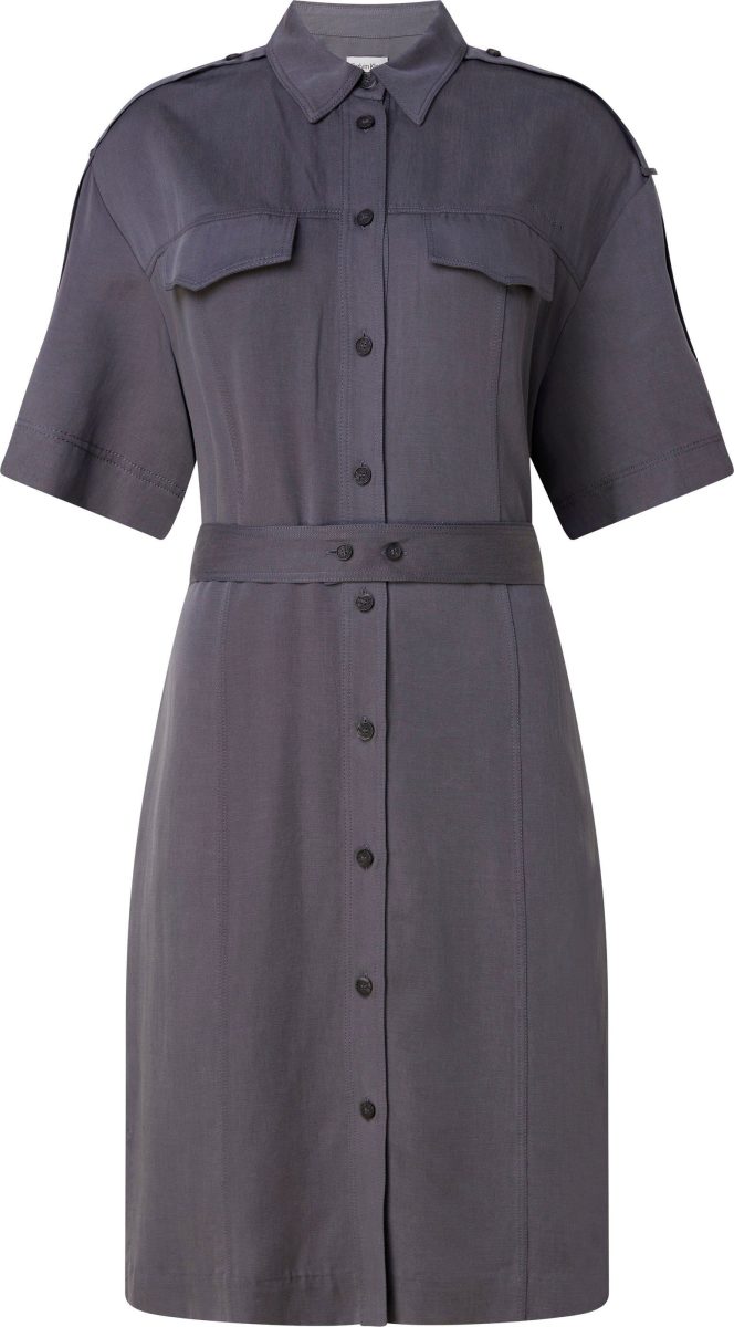Calvin Klein Curve Jurk met overhemdkraag INCLU DRAPY TENCEL SHIRT DRESS